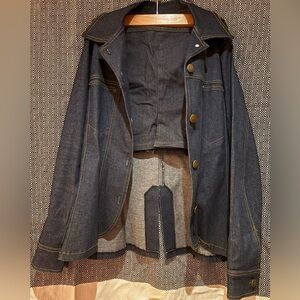 Women’s Vintage 90’s Denim Jacket and Tube Top with Gold Accents